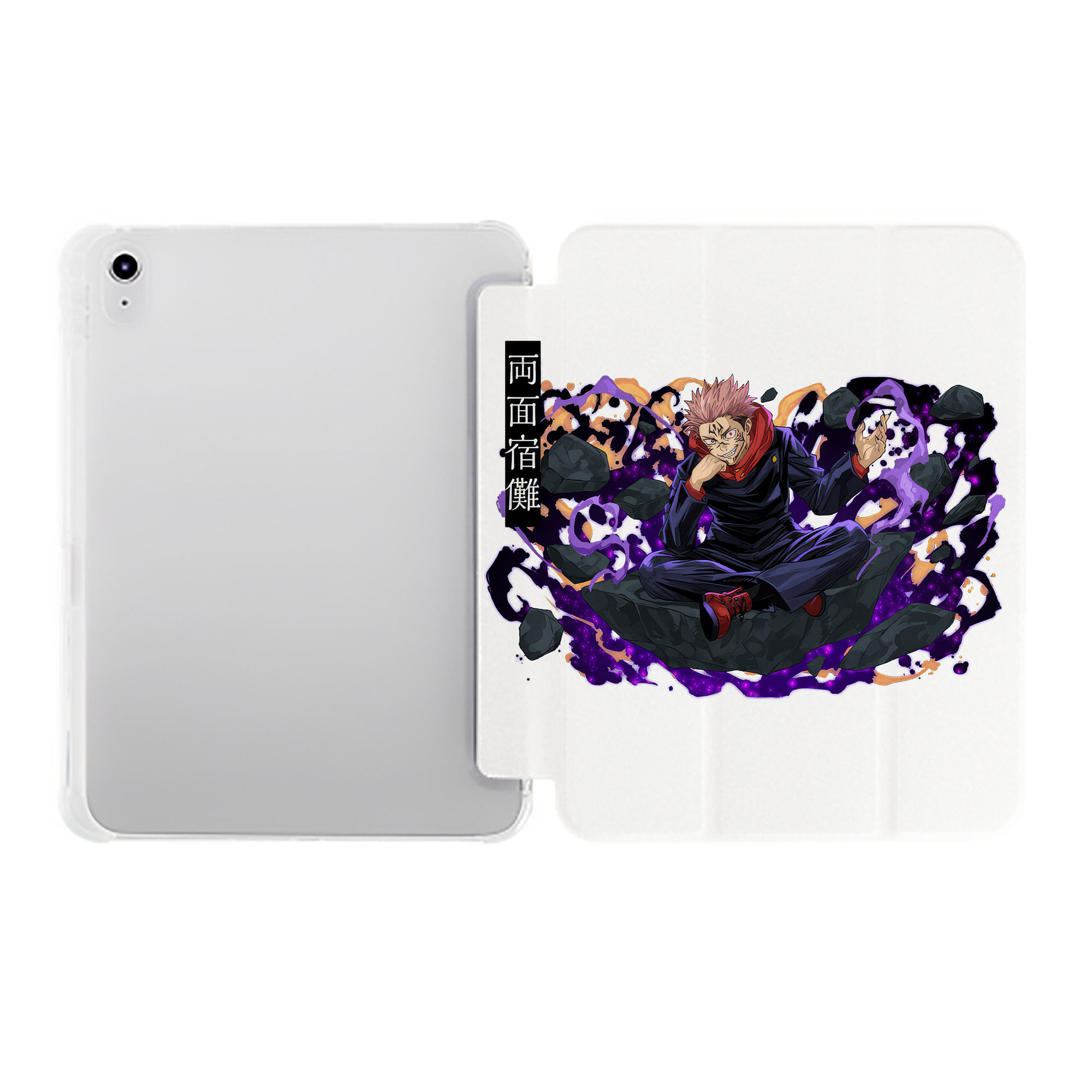 （画像用） 呪術廻戦 Jujutsu Kaisen IPad ケース ペン収納付き 三つ折りスタンド PUレザー×シリコン 対応機種9.5/10.5/10.9インチ